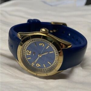 Tommy Hilfiger Blue and Gold Watch